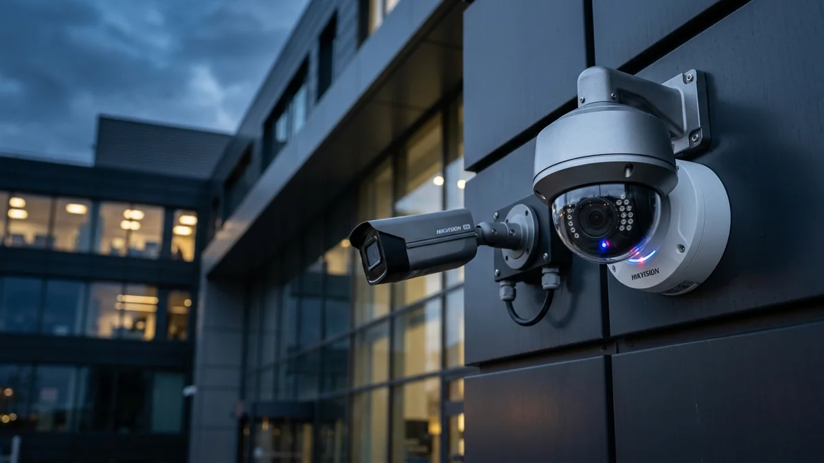 Kamera zewnętrzna Hikvision 4K ColorVu na nowoczesnym budynku